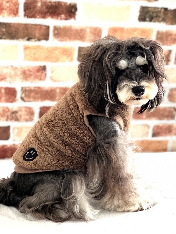 D･O･G WEBSTORE -犬服SHOP-ニコちゃん刺繍ふわもこタンクトップ-