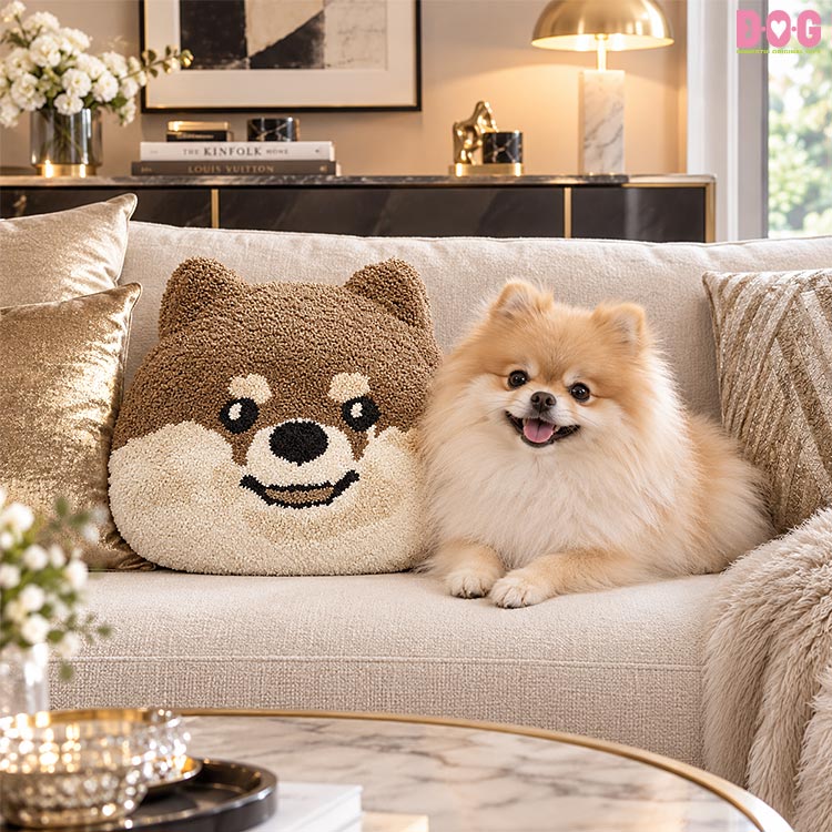 アニマルフェイスクッション 犬顔クッション
