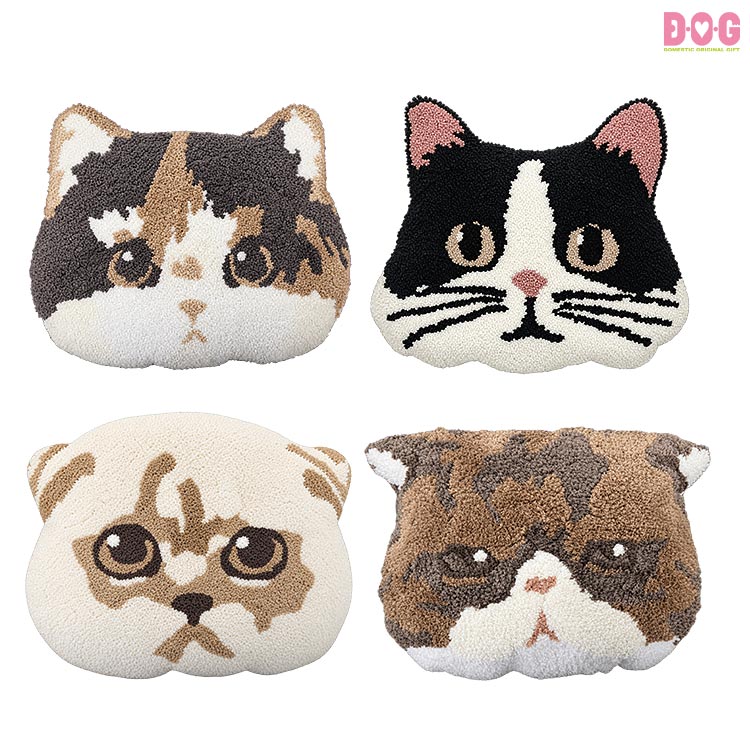 アニマルフェイスクッション 猫顔クッション